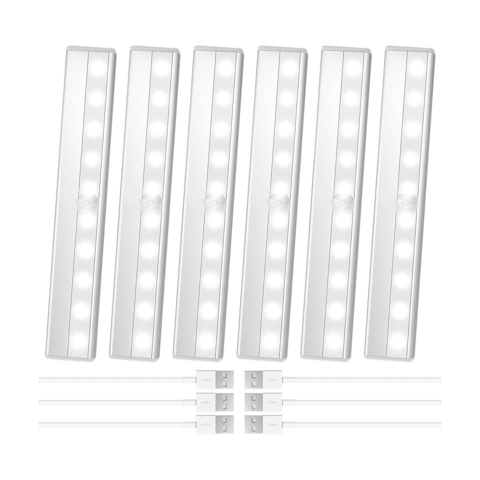 6 Pack Motion Sensor Closet Lights, 10 LED Stick-on Anywhere Magnetic Portable Wireless LED Under Cabinet Lights