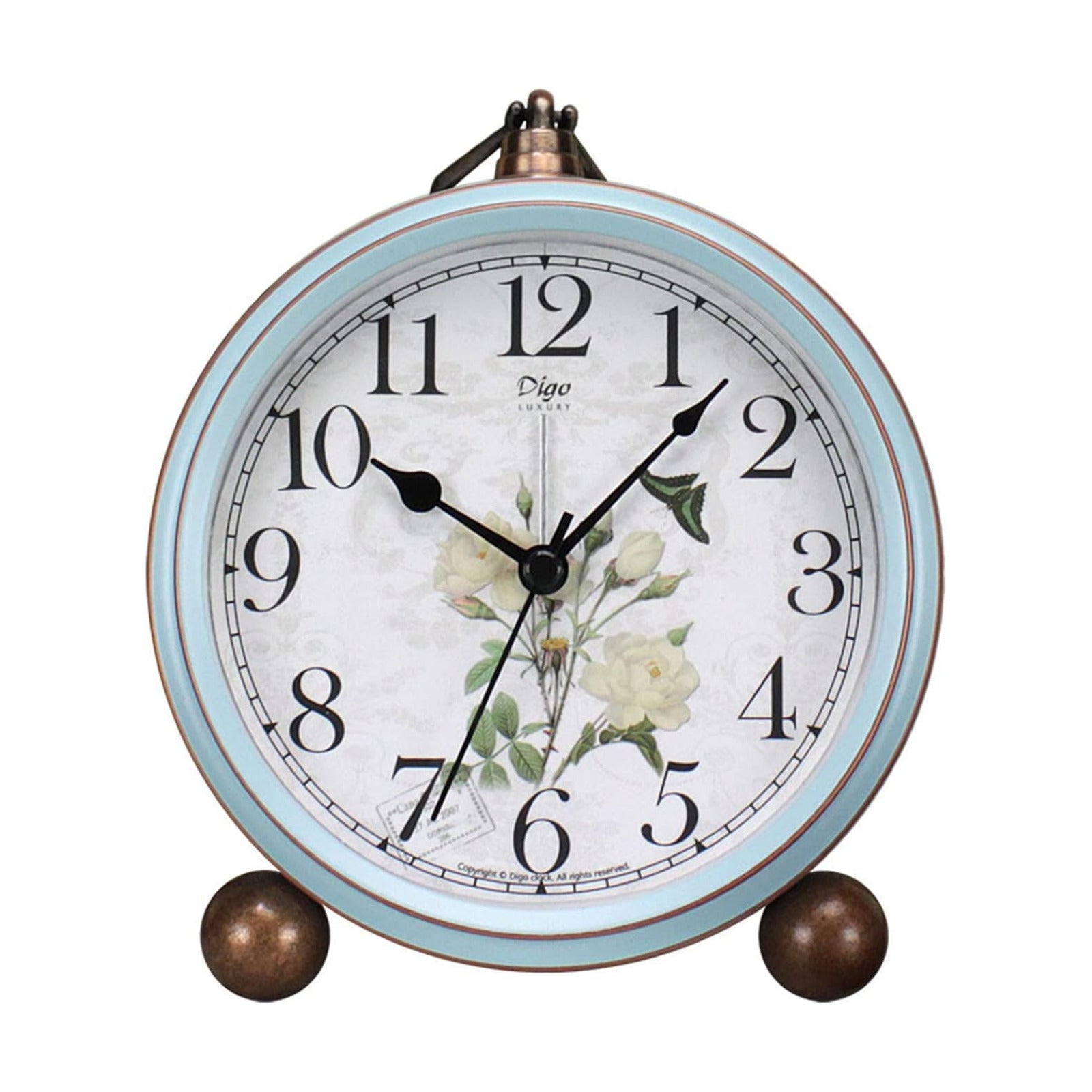 Maxspace 5.2in Desk Clock, Retro Silent Analog Clock Non-Ticking & Battery Operated with Quartz Movement,Clock Decor