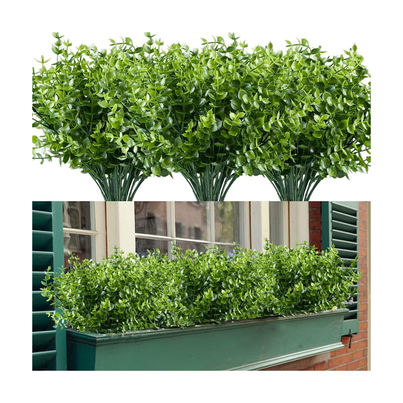 Artificial Eucalyptus Plants / Green / Set of 8