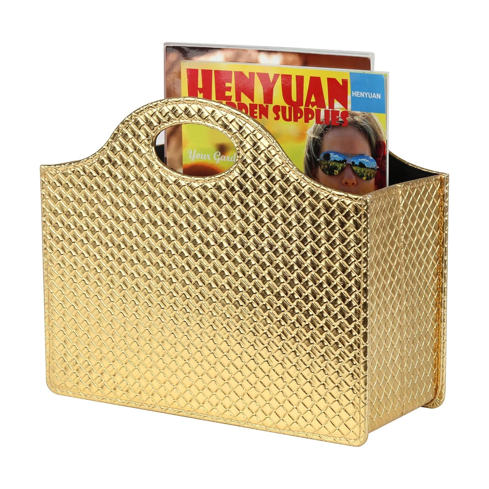 HofferRuffer Magazine Basket Holder, Foldable Magazine Rack, Document File Holder Organizer, File Folder, Newspaper