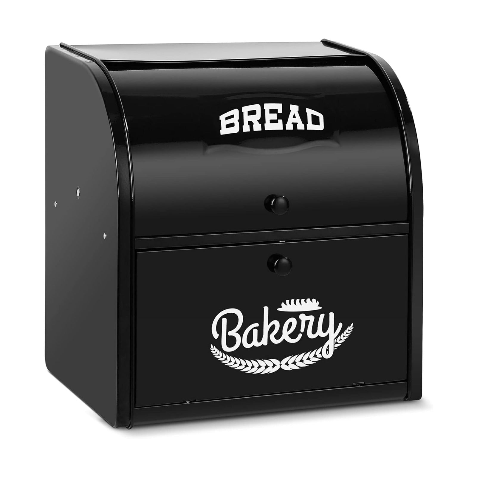 Stainless Steel Bread Box, 2 Layer Roll Top Bread Boxes, Large Capacity Food Storage Container for Kitchen Counter