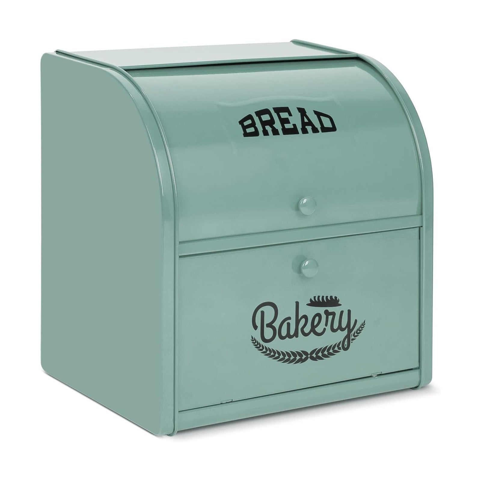 Stainless Steel Bread Box, 2 Layer Roll Top Bread Boxes, Large Capacity Food Storage Container for Kitchen Counter