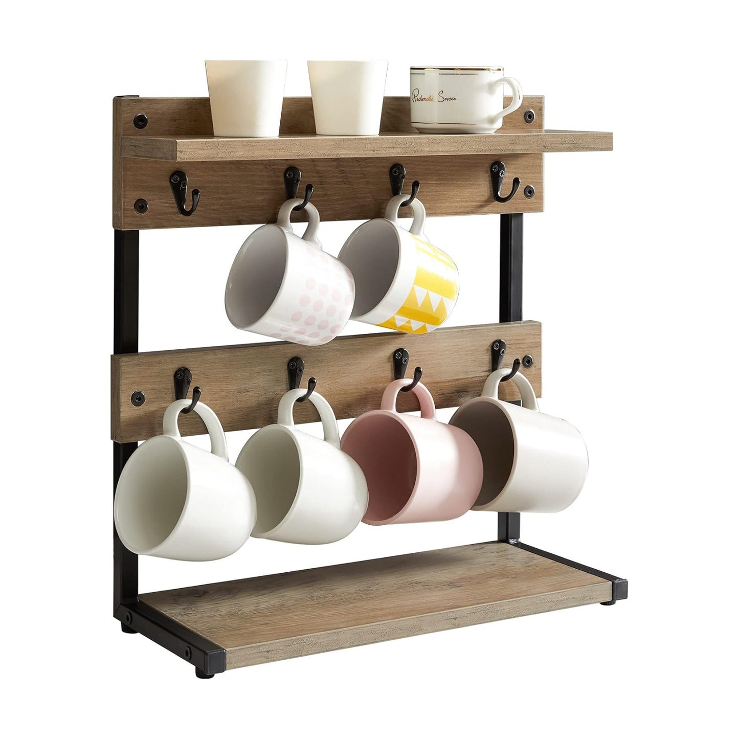 IBUYKE Countertop Mug Tree,Coffee Mug Cup Holder,Greige TBJ002Y | Coffee Cup Holder Mug Display Organizer Mug Holders
