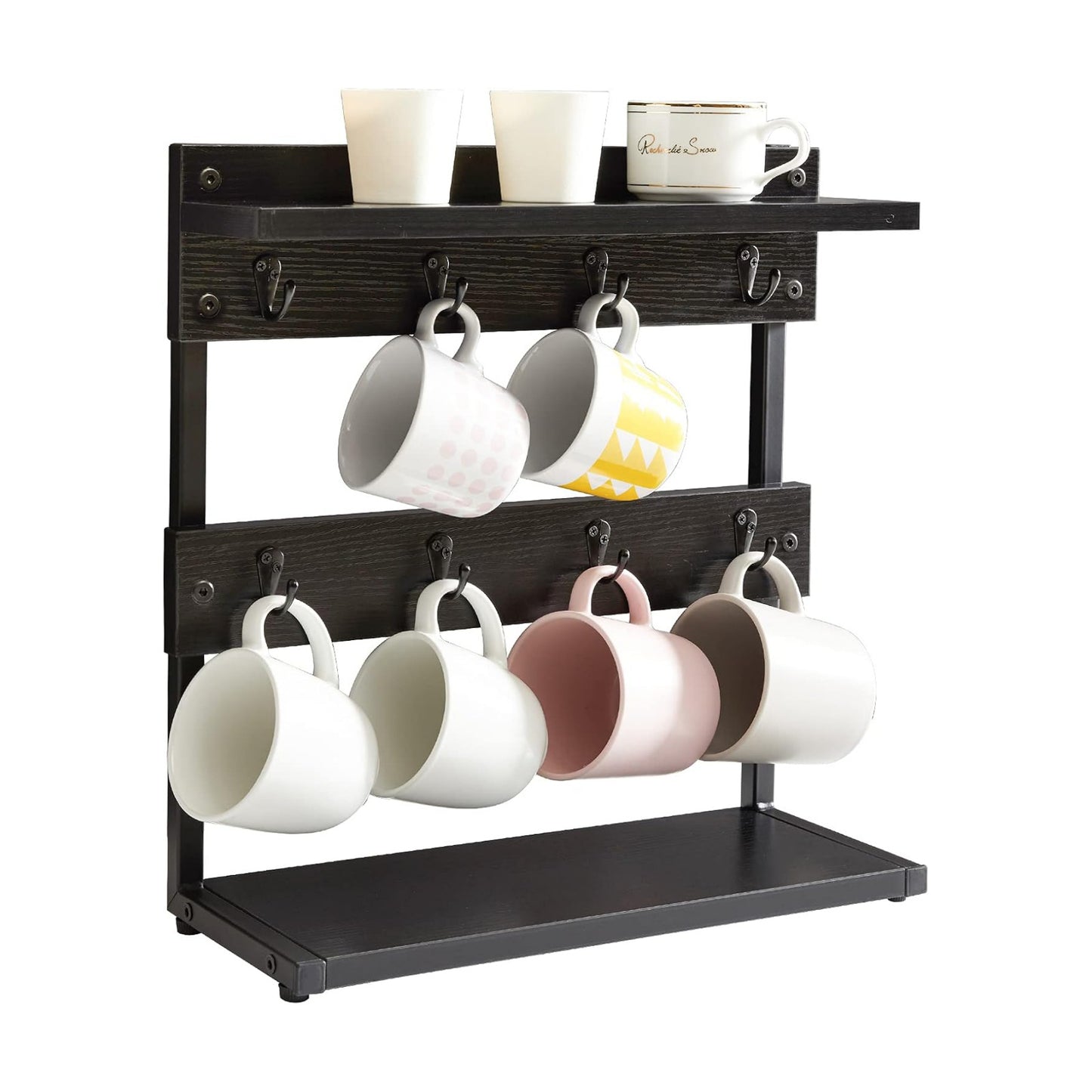 IBUYKE Countertop Mug Tree,Coffee Mug Cup Holder,Black TBJ002B | Coffee Cup Holder Mug Display Organizer Mug Holders