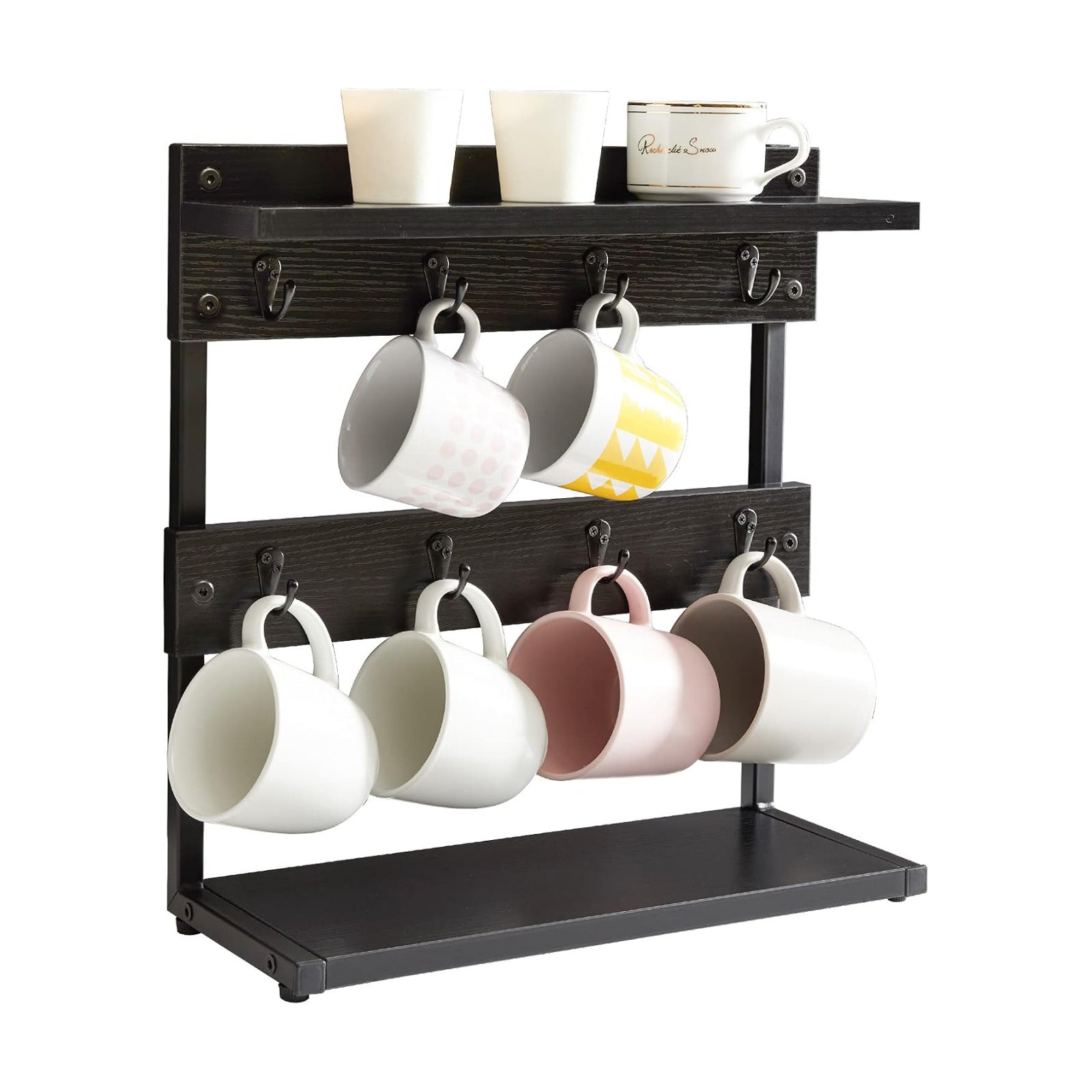 IBUYKE Countertop Mug Tree,Coffee Mug Cup Holder,Black TBJ002B | Coffee Cup Holder Mug Display Organizer Mug Holders