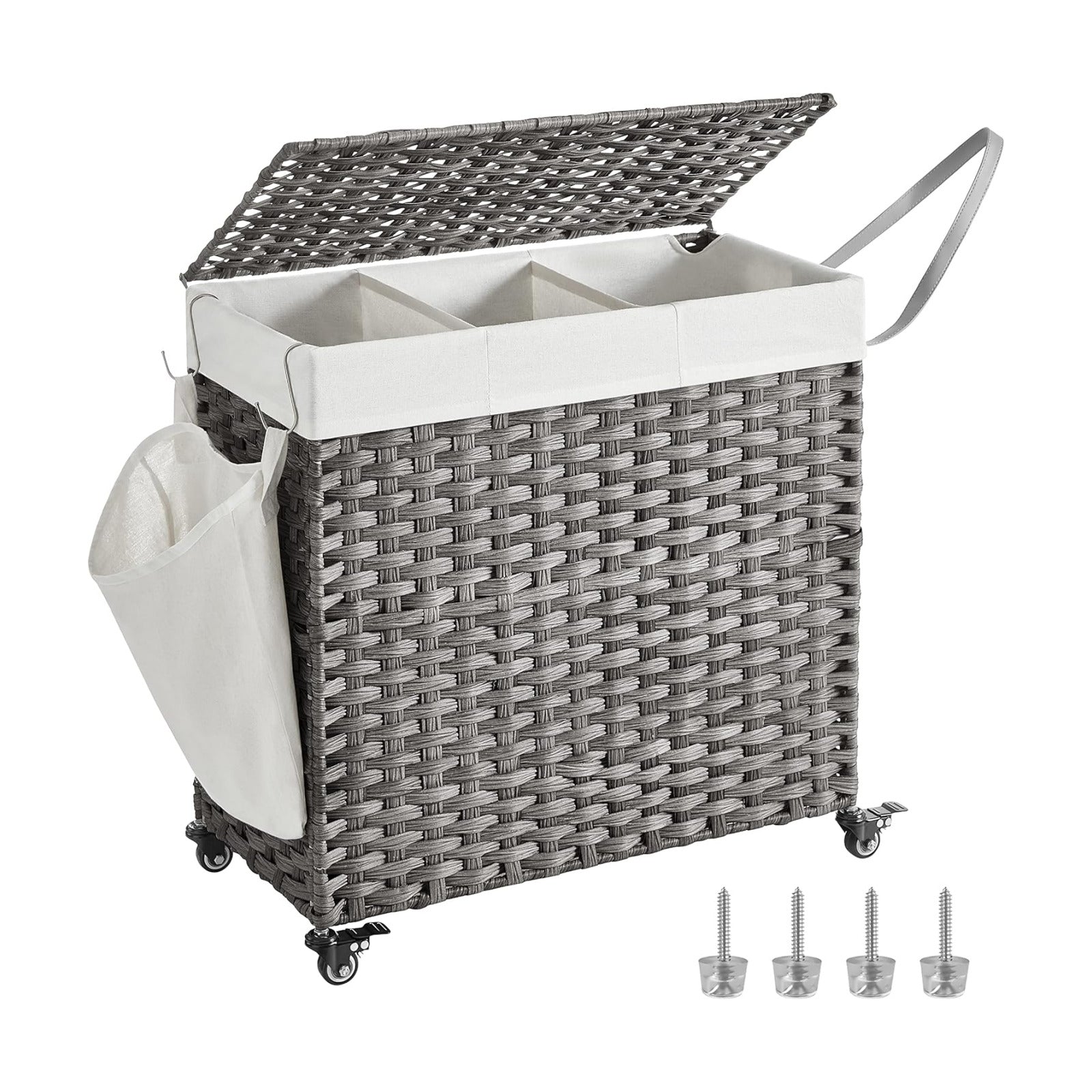Rolling Laundry Basket / 140 L / Gray