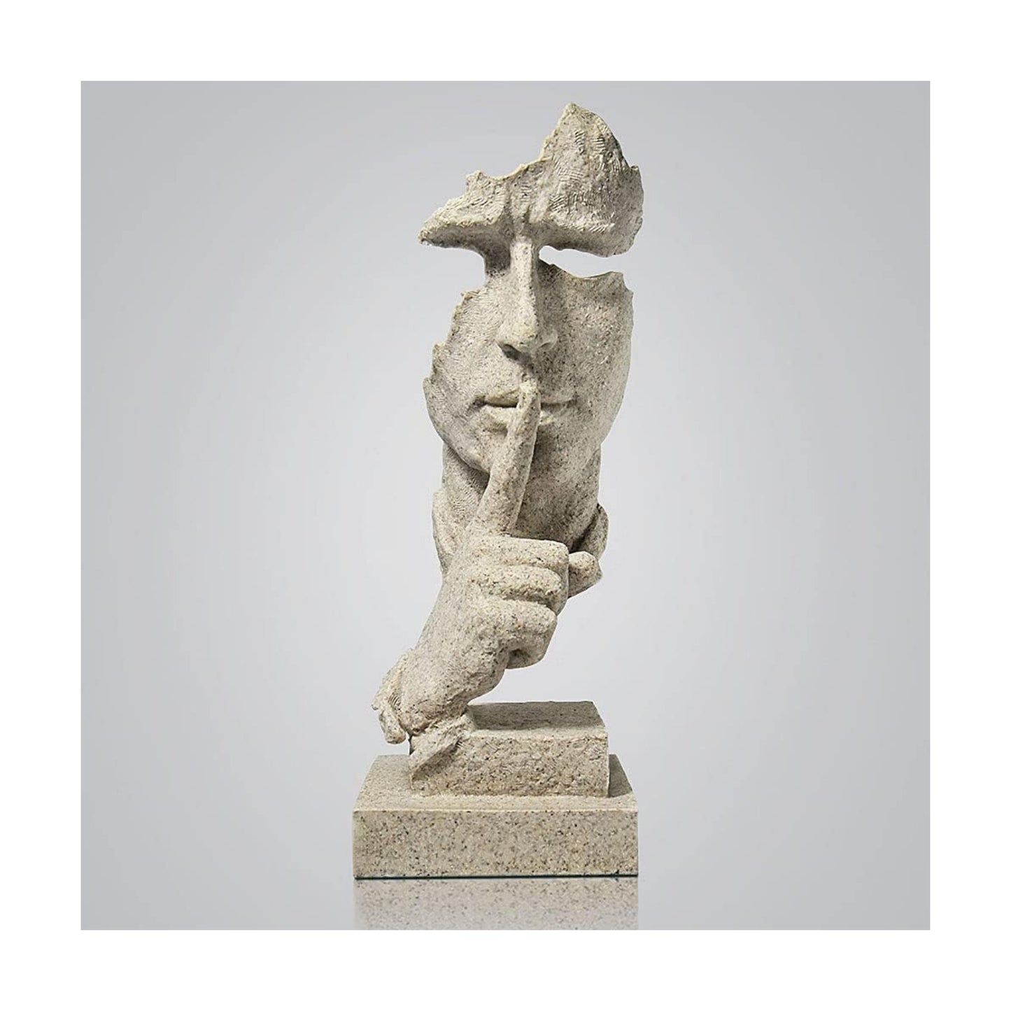 Silence is Modern Decor Creative Abstract Art Figurine Resin Sculptures / Sandstone / Gold