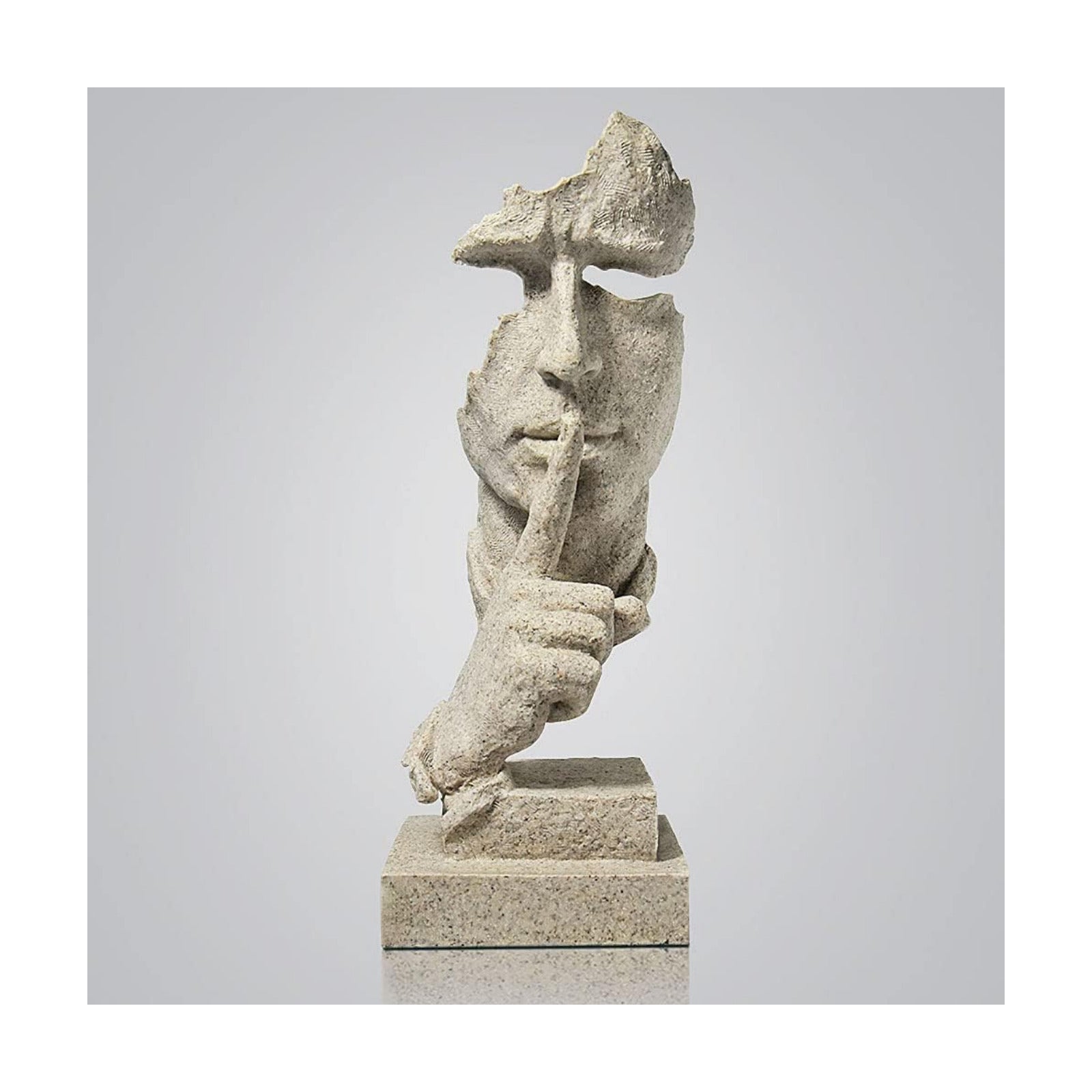 Silence is Modern Decor Creative Abstract Art Figurine Resin Sculptures / Sandstone / Gold