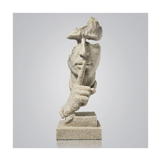 Silence is Modern Decor Creative Abstract Art Figurine Resin Sculptures / Sandstone / Gold
