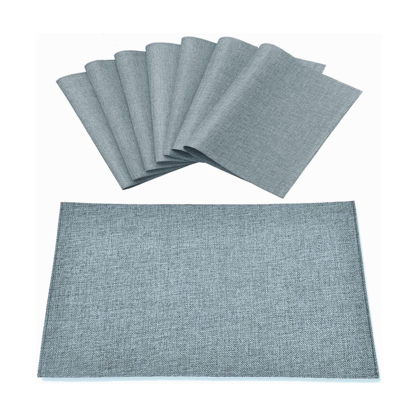 Cloth Placemats Set of 8, Linen Type Fabric Placemats Machine Washable Heat Resistant Placemats Polyester Place Mats