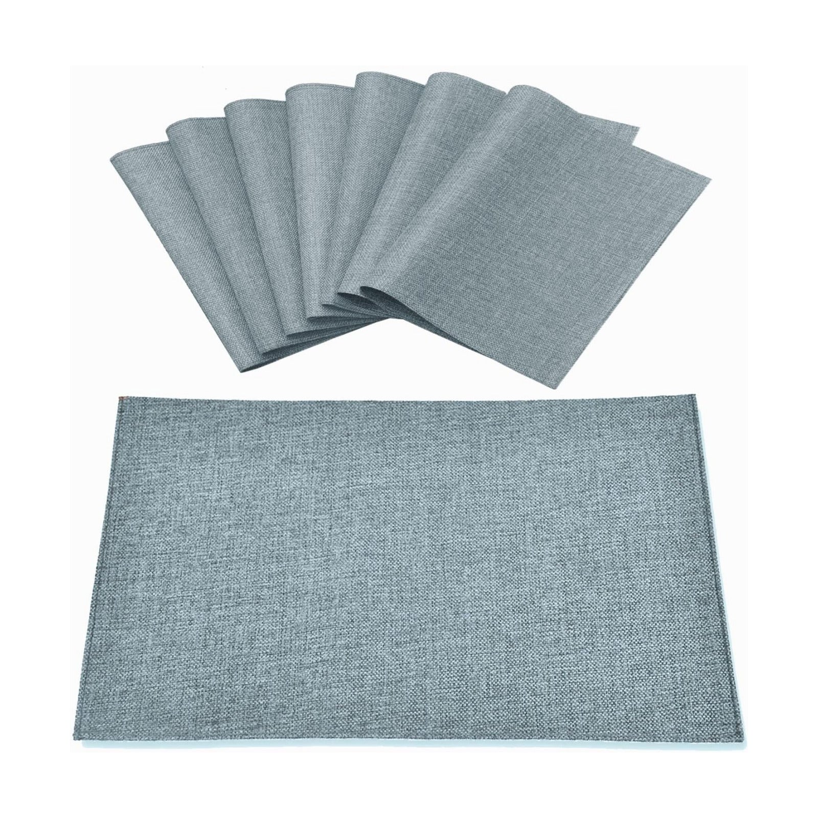 Cloth Placemats Set of 8, Linen Type Fabric Placemats Machine Washable Heat Resistant Placemats Polyester Place Mats