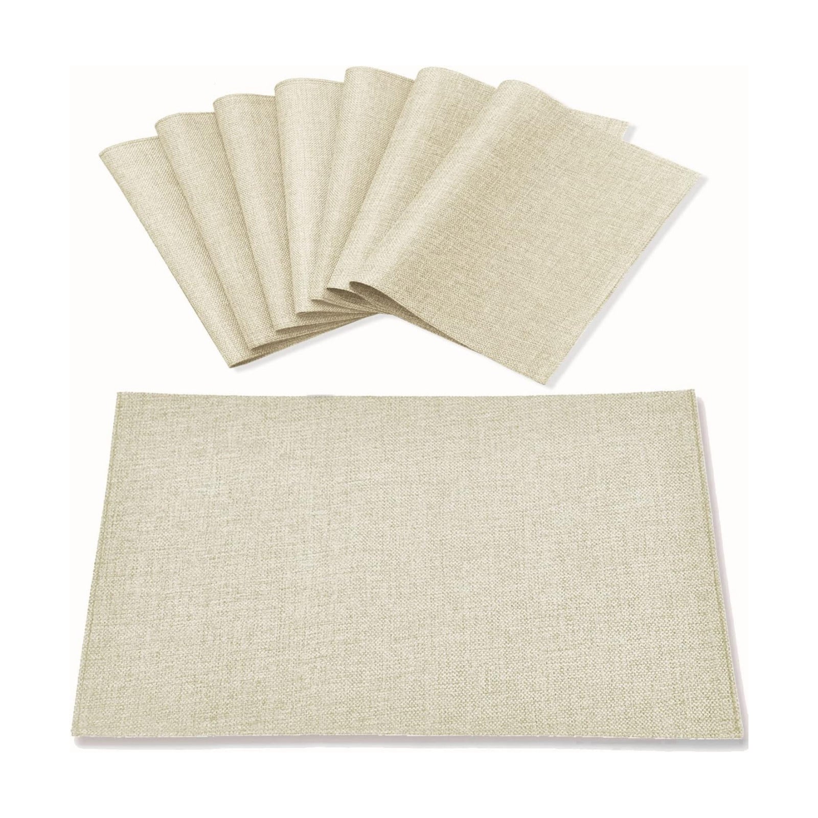 Cloth Placemats Set of 8, Linen Type Fabric Placemats Machine Washable Heat Resistant Placemats Wrinkle Free Thick