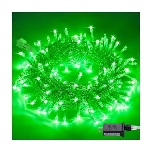 JMEXSUSS Connectable 100 LED Green Halloween Lights 8 Modes Grinch Lights