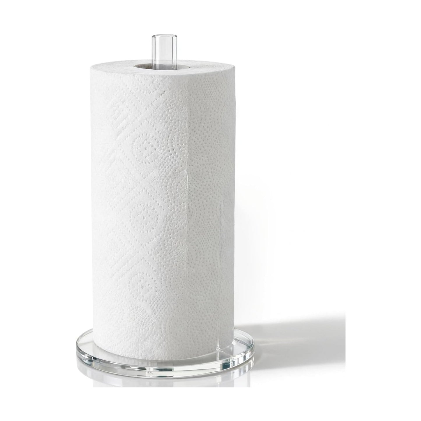 Paper Towel Holder Countertop Clear Acrylic 5.9" Diameter Thickening Sturdy Base,for Kitchen Bathroom, Paper Towel