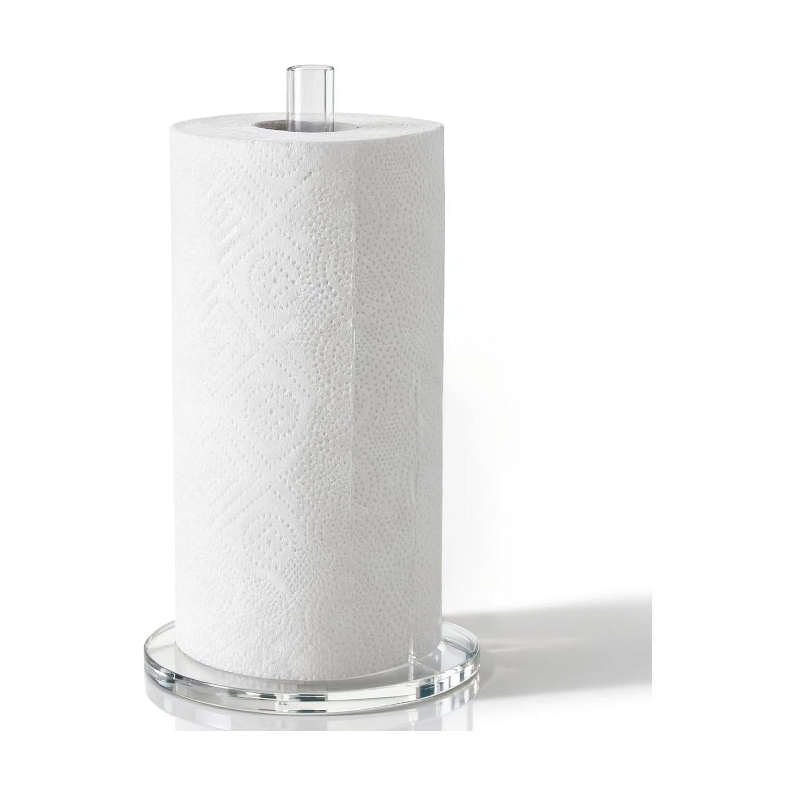 Paper Towel Holder Countertop Clear Acrylic 5.9" Diameter Thickening Sturdy Base,for Kitchen Bathroom, Paper Towel