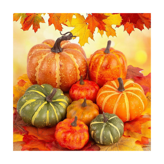 FUTUREPLUSX 38 PCS Assorted Artificial Pumpkin Set, 8 PCS Stacking Pumpkins