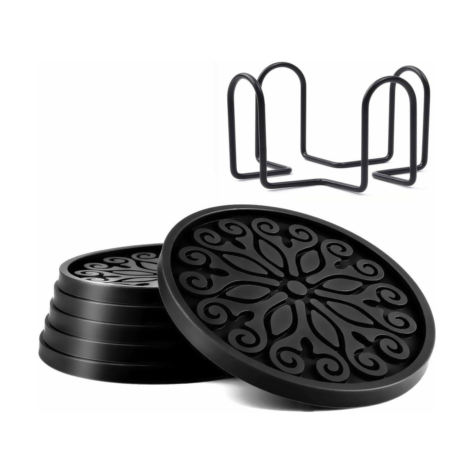 Holder / Coasters for Drinks / 6-black / Set of 6