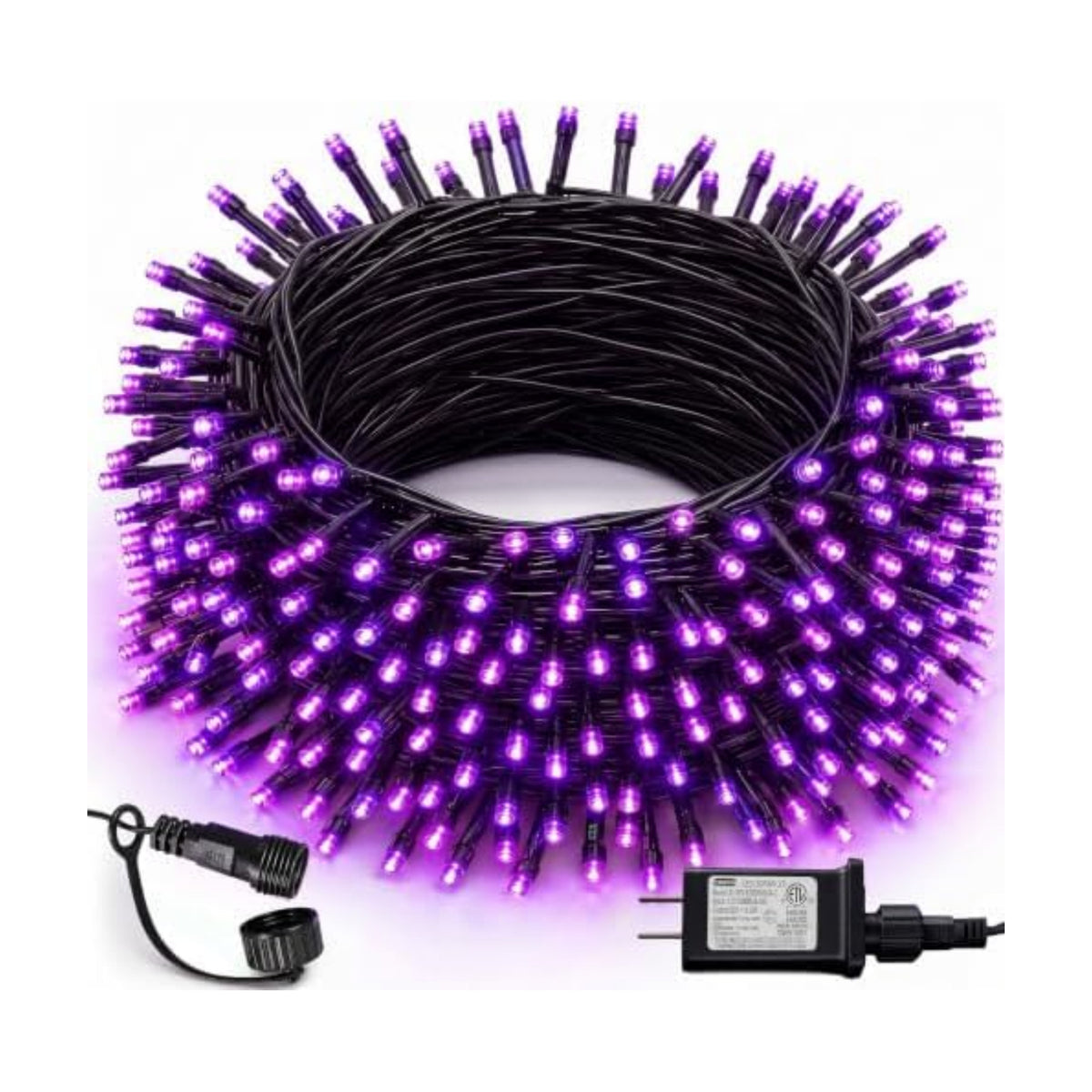 DAZZLE BRIGHT Halloween 300 LED String Lights, 100FT Connectable String Lights with 8 Lighting Modes, Halloween Decorations for Party Carnival Supplies, Indoor Outdoor Yard Garden Decor (Purple)