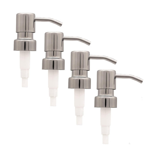 Replacement Soap Pumps for Bottles, Chrome, 4-Pack