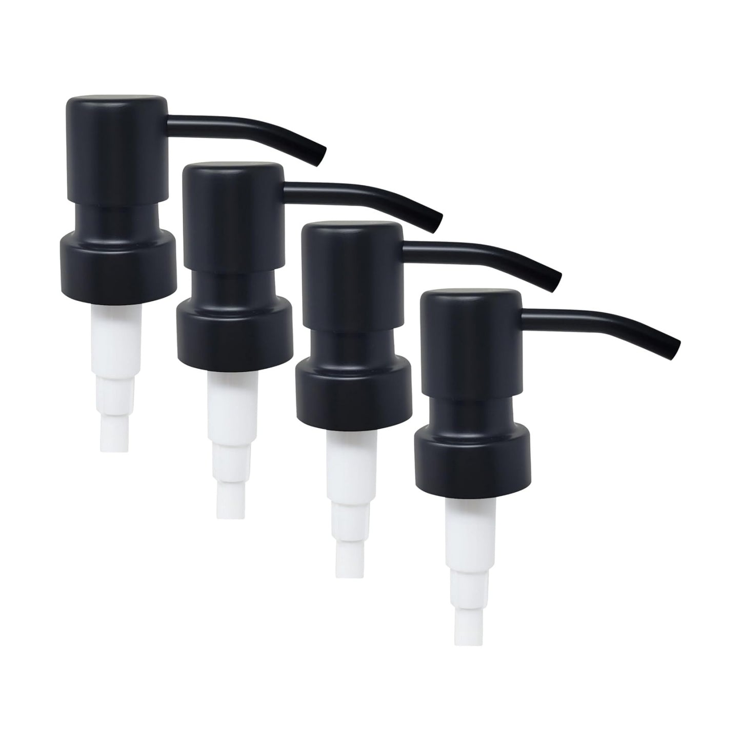 Bathroom Countertop Soap Pump Heads, Black Matte, 4-Pack