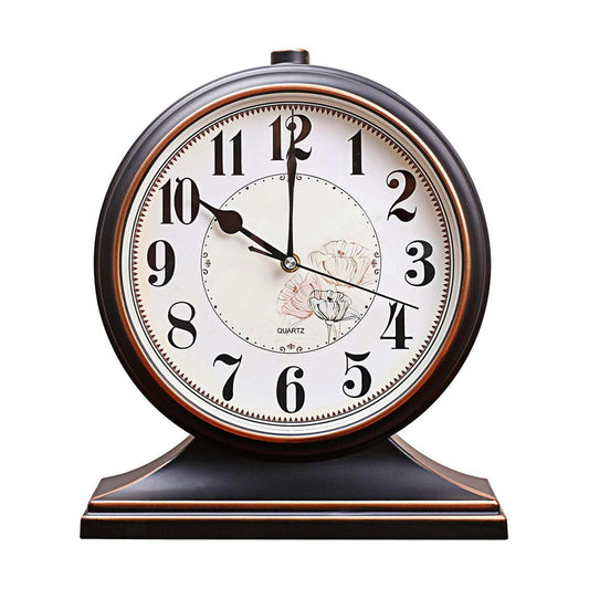 Desk Clock for Mantel Table Decor,Silent Battery Operated for Fireplace 12" | Vintage Retro Non-Ticking Mantel Clocks