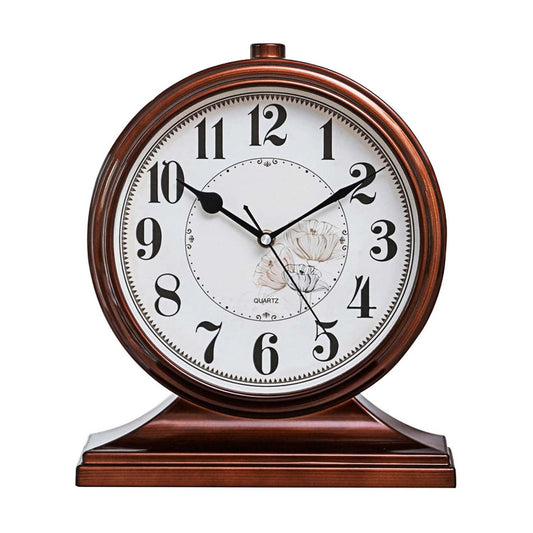 Desk Clock for Mantel Table Decor,Silent Battery Operated for Fireplace 12" | Vintage Retro Non-Ticking Mantel Clocks