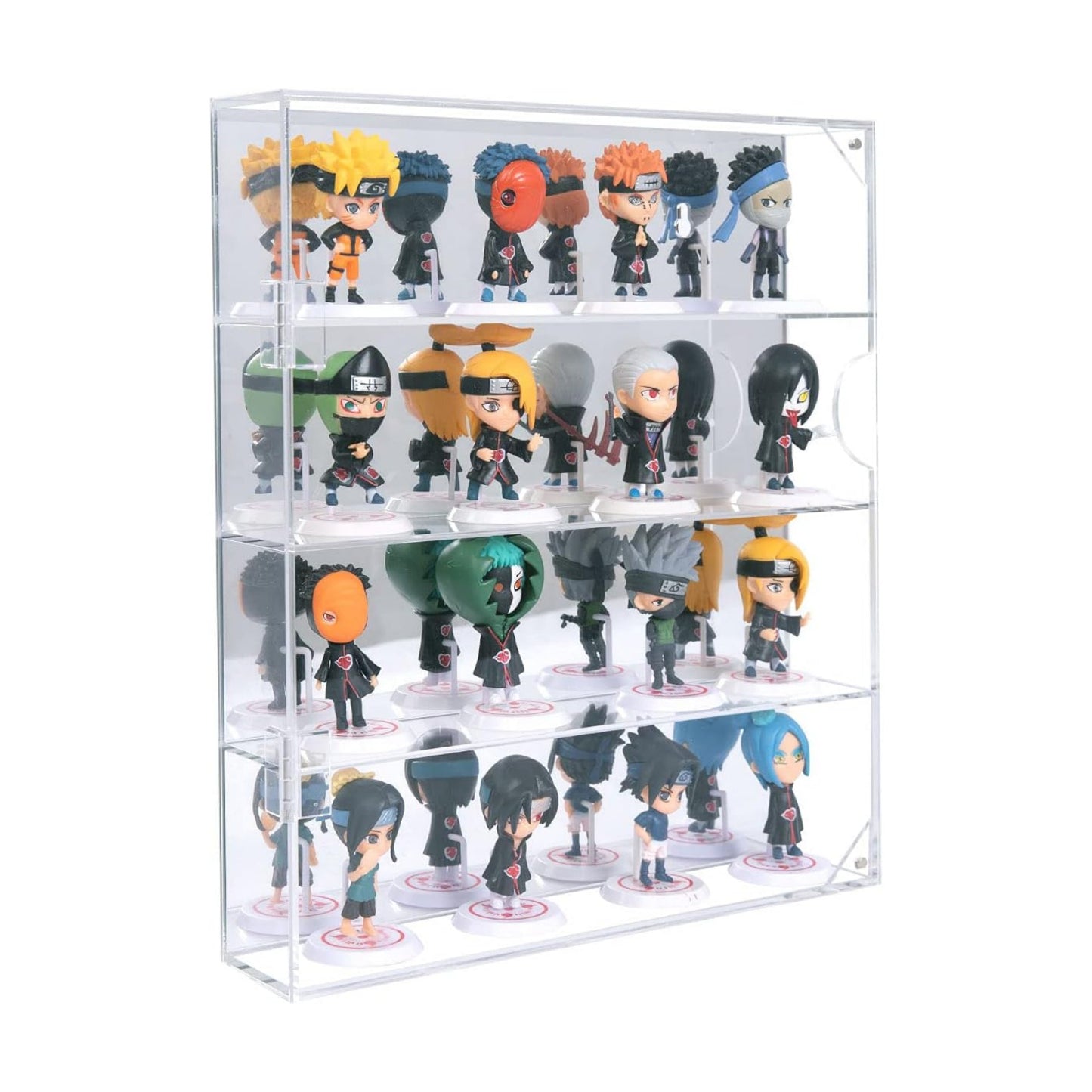 AITEE 4 Tiers Acrylic Display Case with Mirrored Back on Wall or Desktop | 11.77"Lx2.5"Wx13.38"H,4 tiers with mirrored