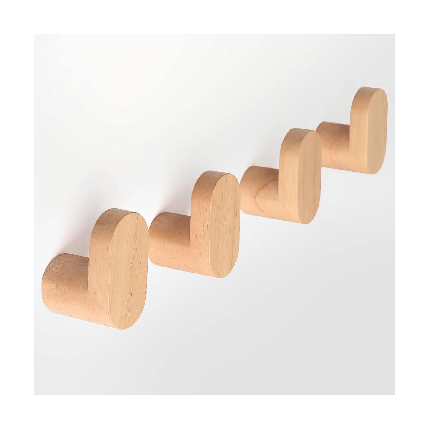 Wood Wall Hooks / Natural Color / Set of 4