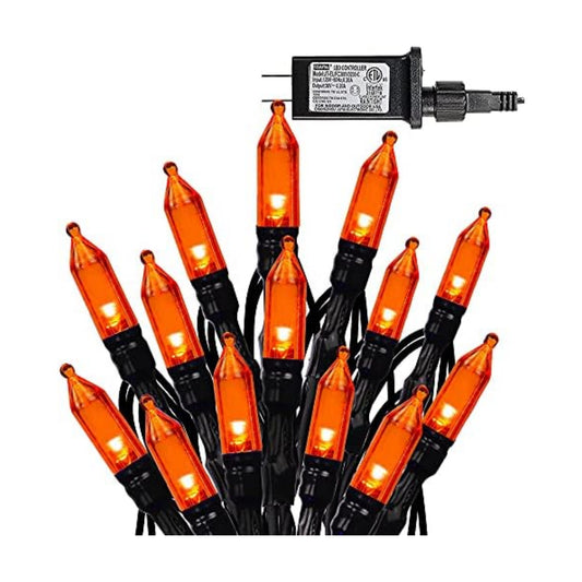 Dazzle Bright 200 LED Halloween Mini String Lights, 65FT Light Up 8 Modes Christmas Decorations Fairy Lights for Indoor Outdoor Room Garden Holiday Party (Orange)