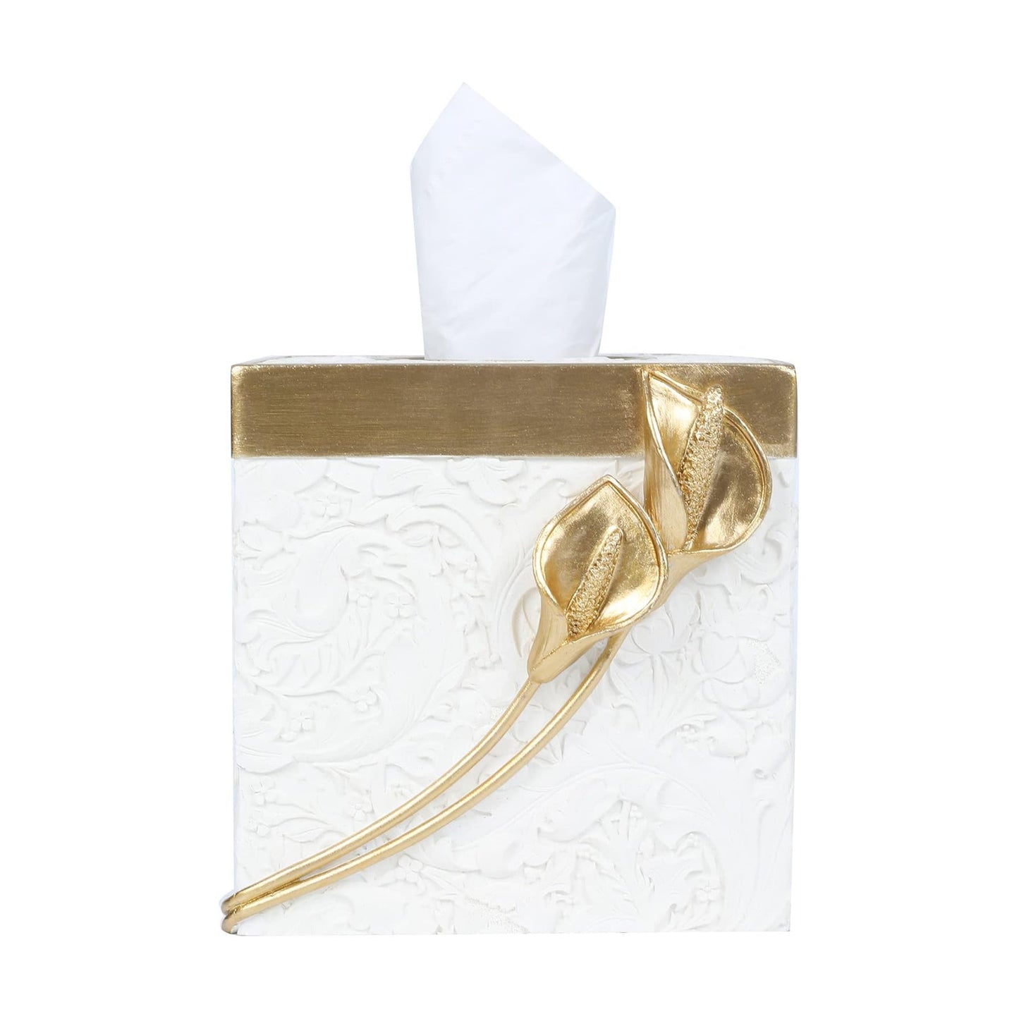 Modern Square Tissue Box Cover Holder / Common Callalily