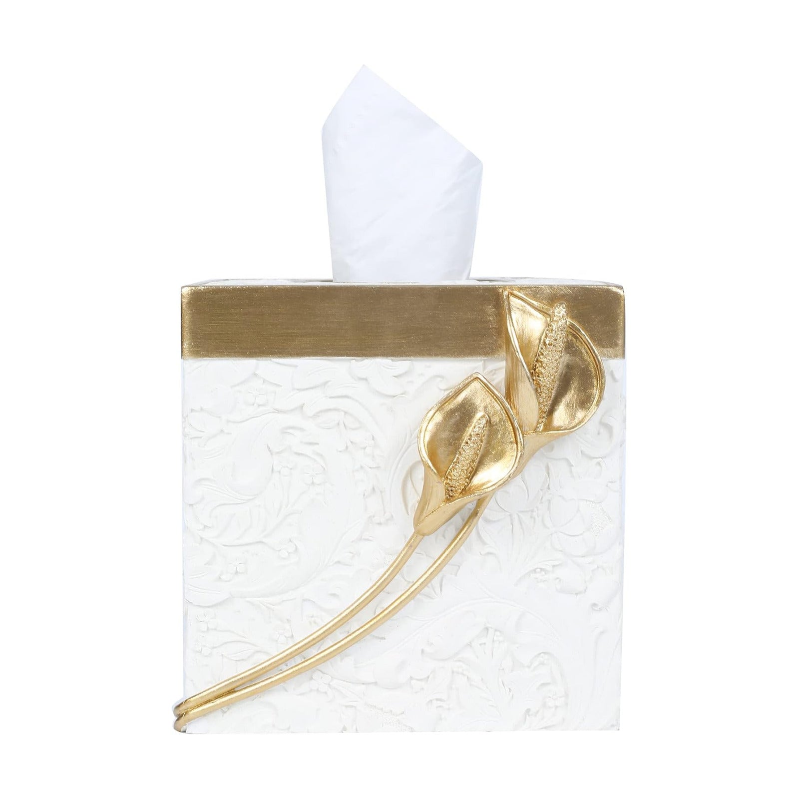 Modern Square Tissue Box Cover Holder / Common Callalily