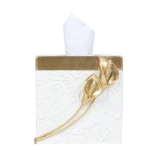Modern Square Tissue Box Cover Holder / Common Callalily