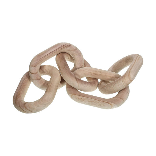 Decorative Wooden Link Chain Farmhouse Wooden Chain Decor 5 Link Decoration for Family / Wood Color