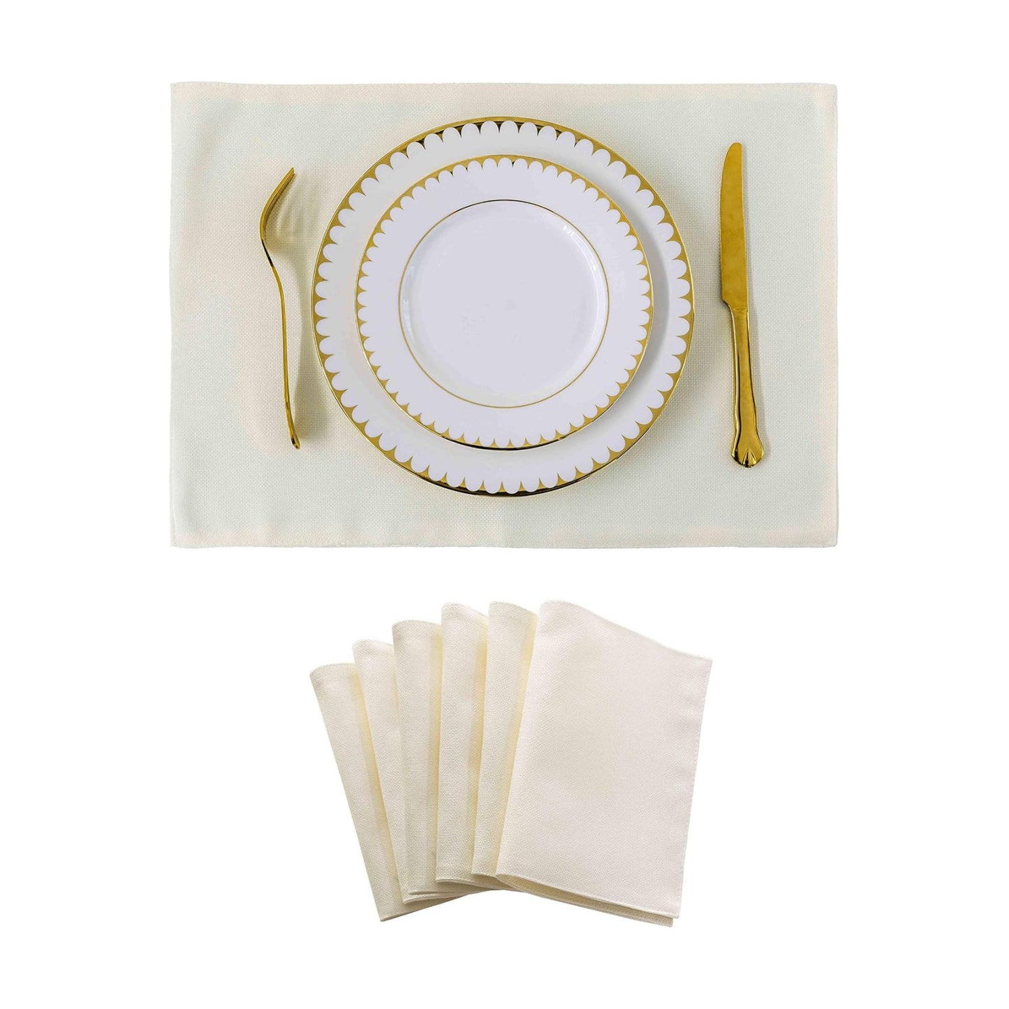 Home Brilliant Place Mats Indoor Set of 6 Cloth Place Mat Heat Resistant Dining Table Place Mats for Kitchen Table, 13