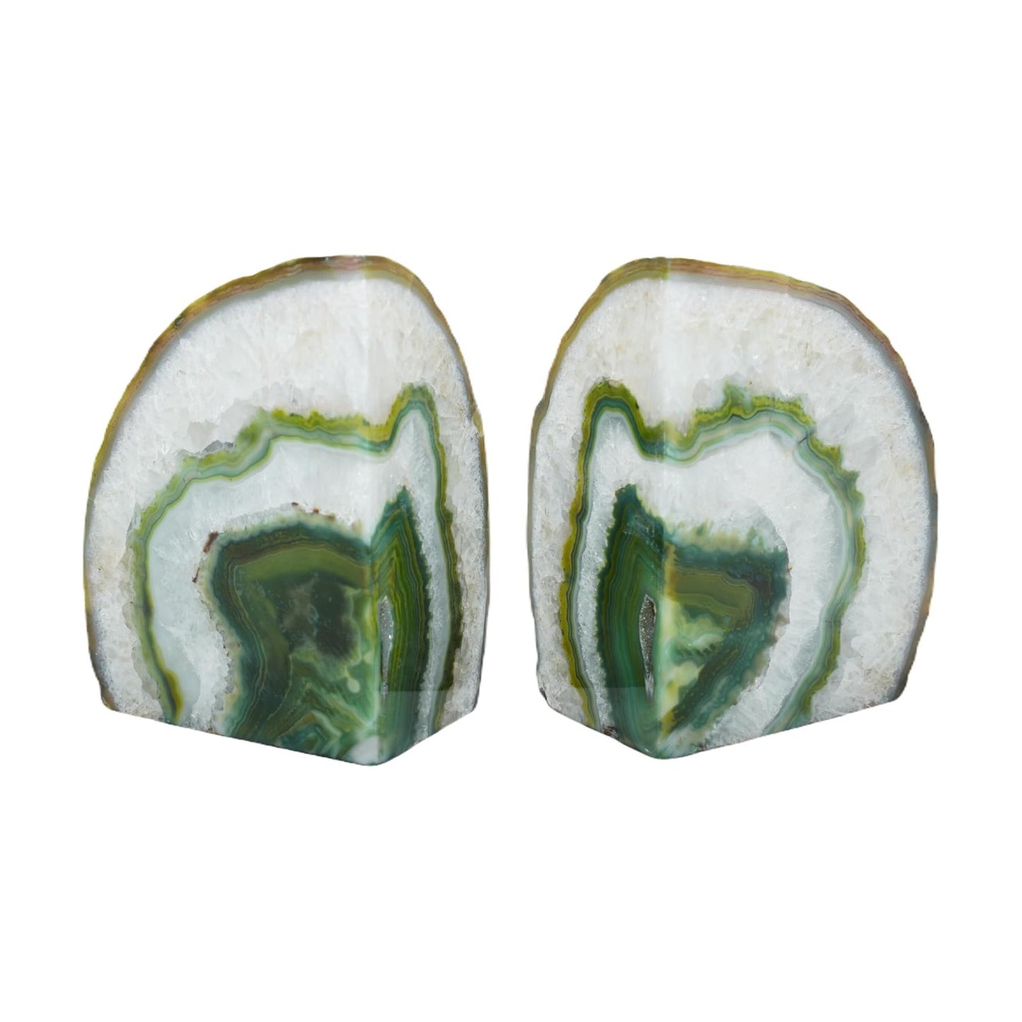 Agate Stone Bookends / Green / A Grade 2 - 3 Lbs