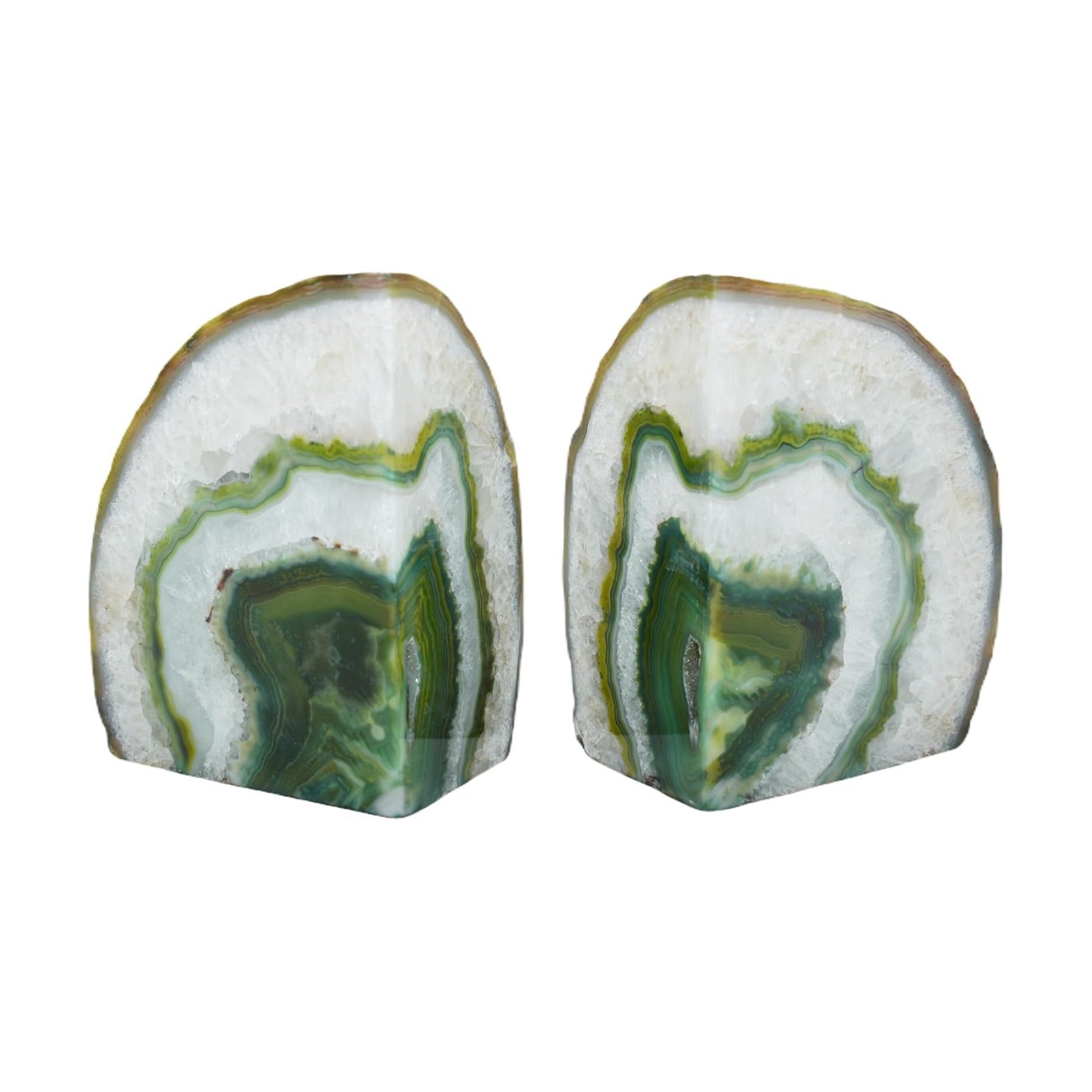 Agate Stone Bookends / Green / A Grade 2 - 3 Lbs