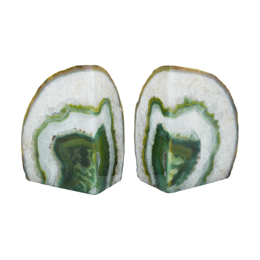 Agate Stone Bookends / Green / A Grade 2 - 3 Lbs