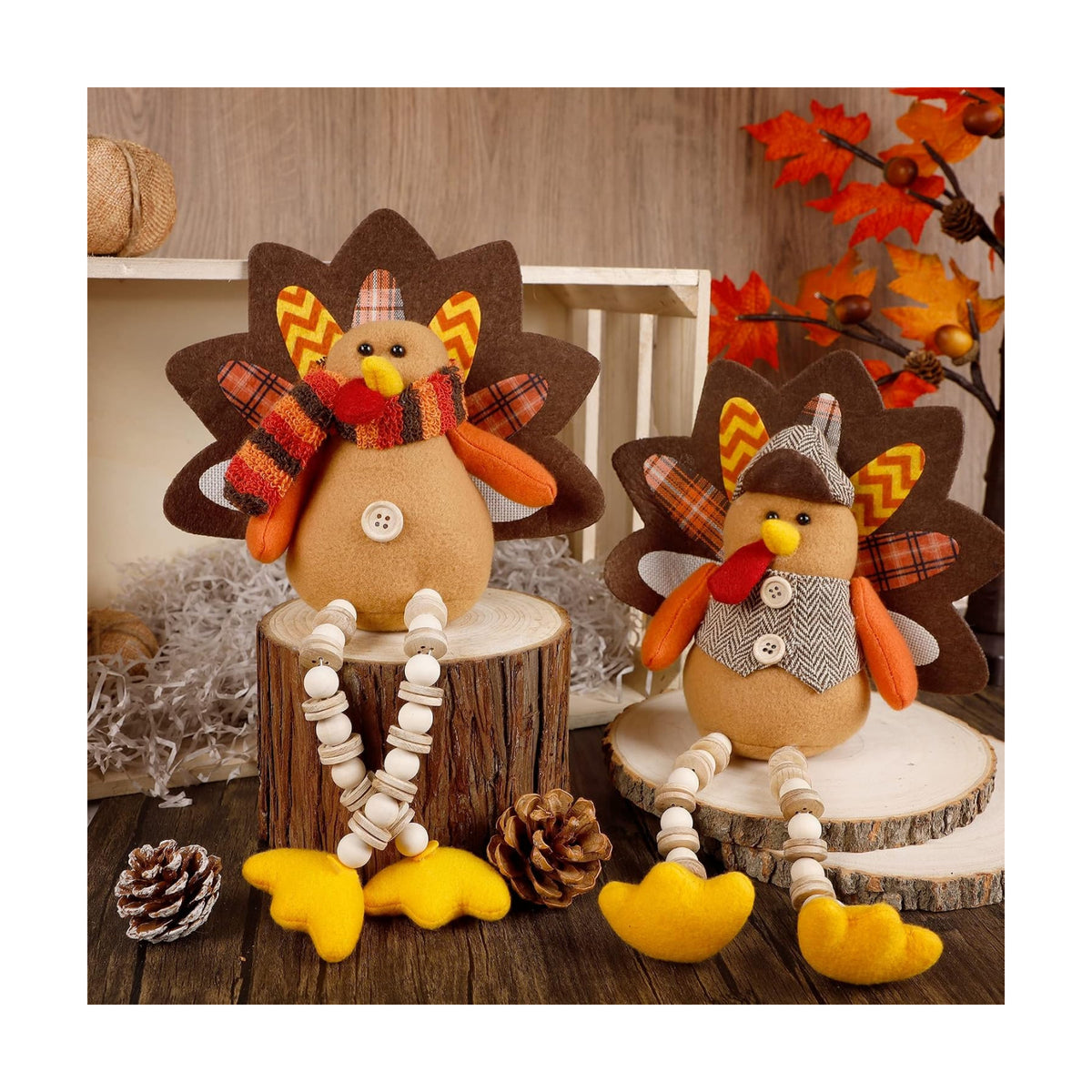 FORUP 14 Inch Turkey Thanksgiving Decoration for Home Autumn Fall Thanksgiving Harvest Decorations
