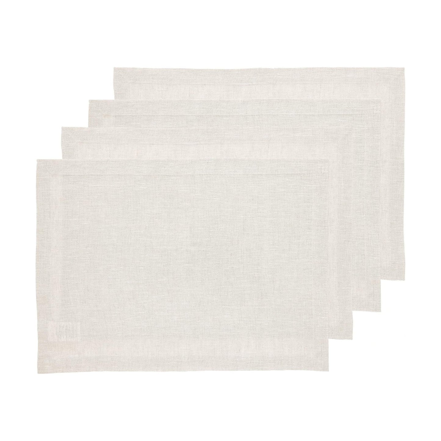 Solino Home 100% Pure Linen Placemats Natural, Athena 14 x 19 in, Set of 4 | Linen Place Mats place settings for daily
