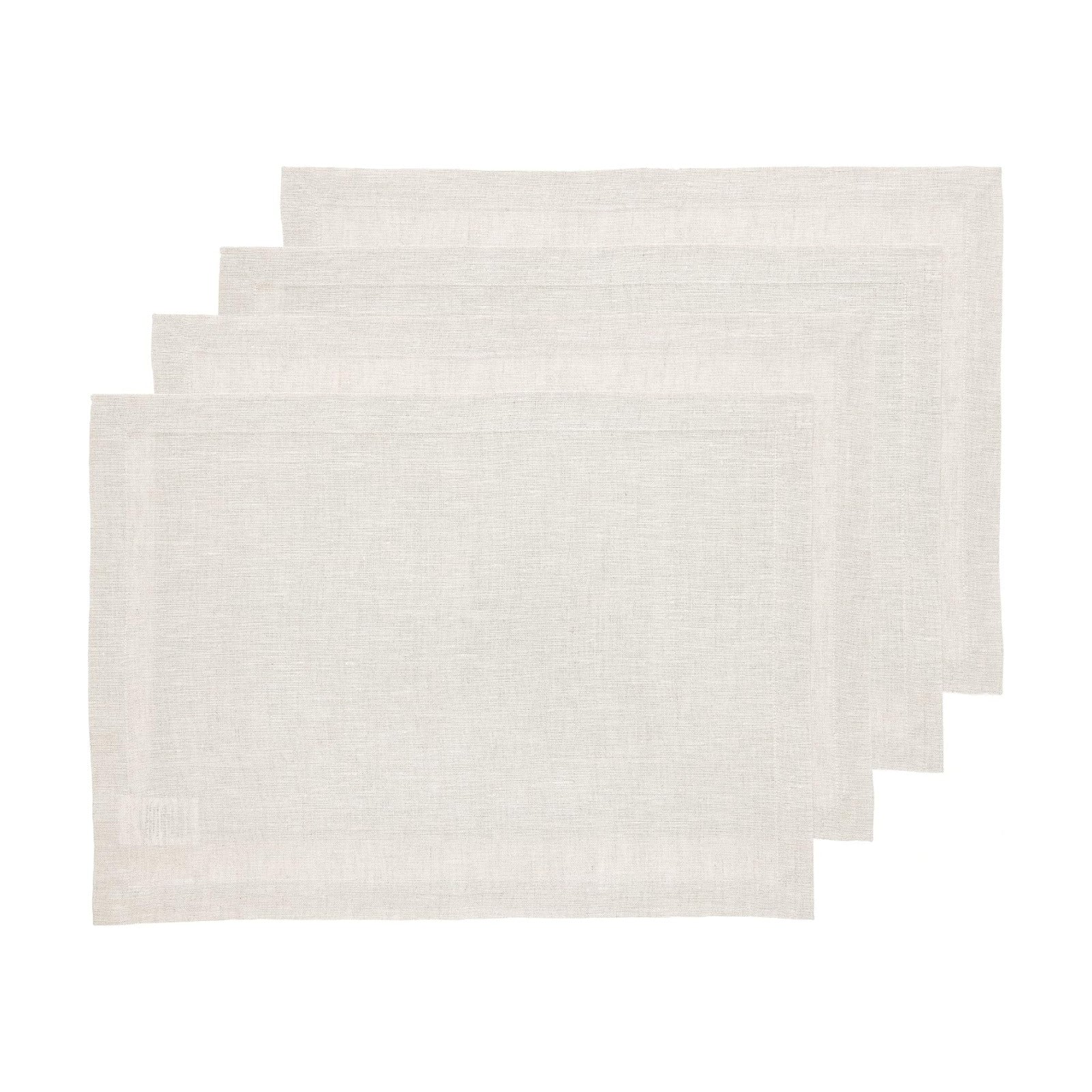 Solino Home 100% Pure Linen Placemats Natural, Athena 14 x 19 in, Set of 4 | Linen Place Mats place settings for daily