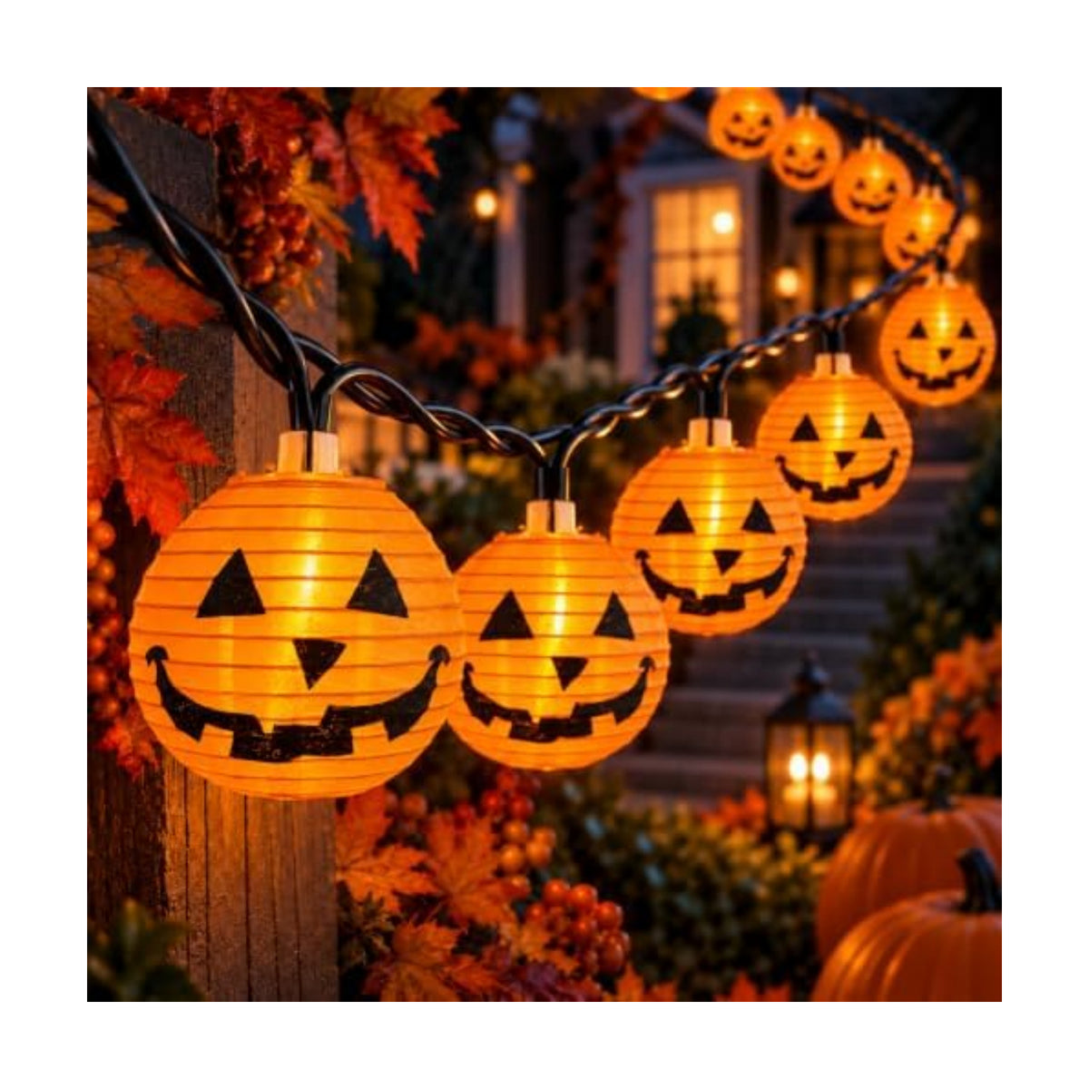 Pumpkin Lantern 8.5FT 10 Pumpkin String Lights for Halloween Decor