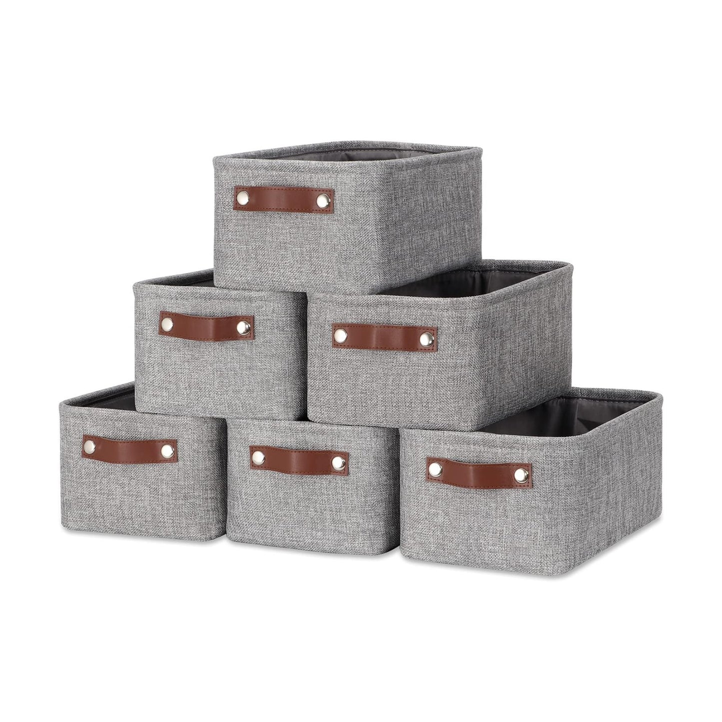Fabric Storage Bins / Grey / 11.8 x 7.9 x 5.1 / Small/6p / Set of 3