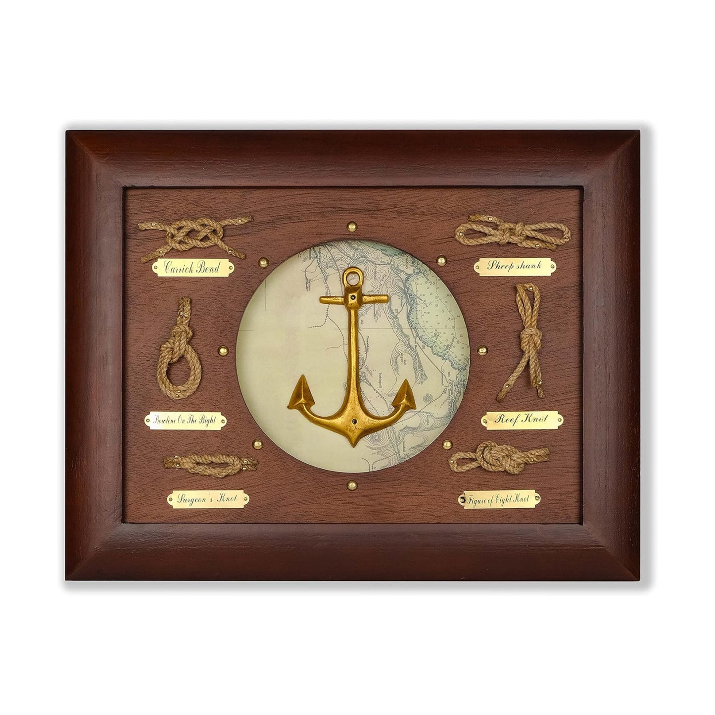 SAILINGSTORY Nautical Wall Decor Knot Board Frame Maritime Decor Coastal Decor / Anchor