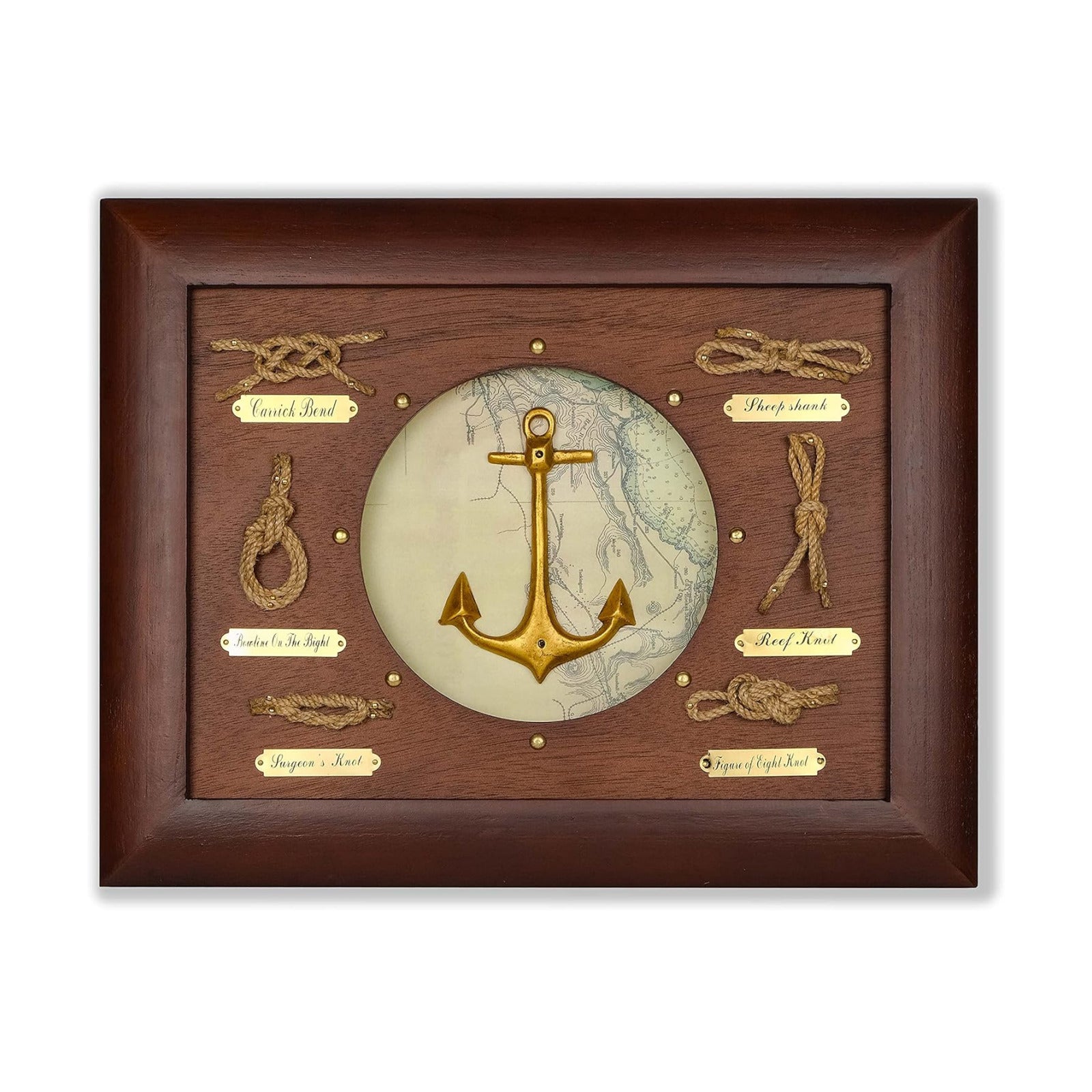 SAILINGSTORY Nautical Wall Decor Knot Board Frame Maritime Decor Coastal Decor / Anchor
