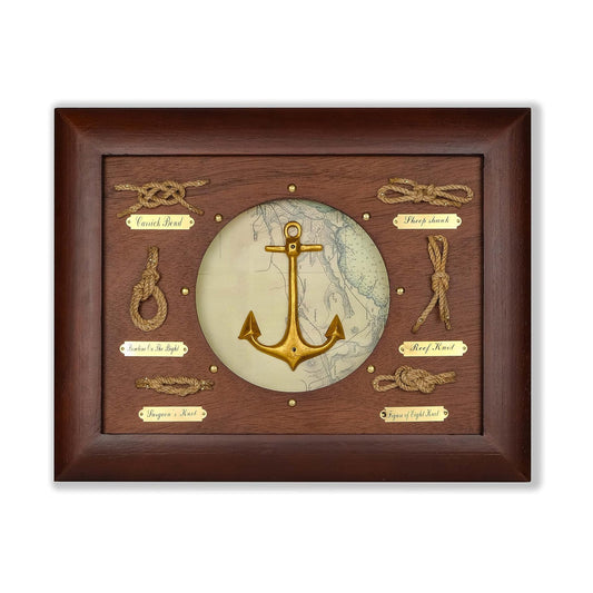 SAILINGSTORY Nautical Wall Decor Knot Board Frame Maritime Decor Coastal Decor / Anchor