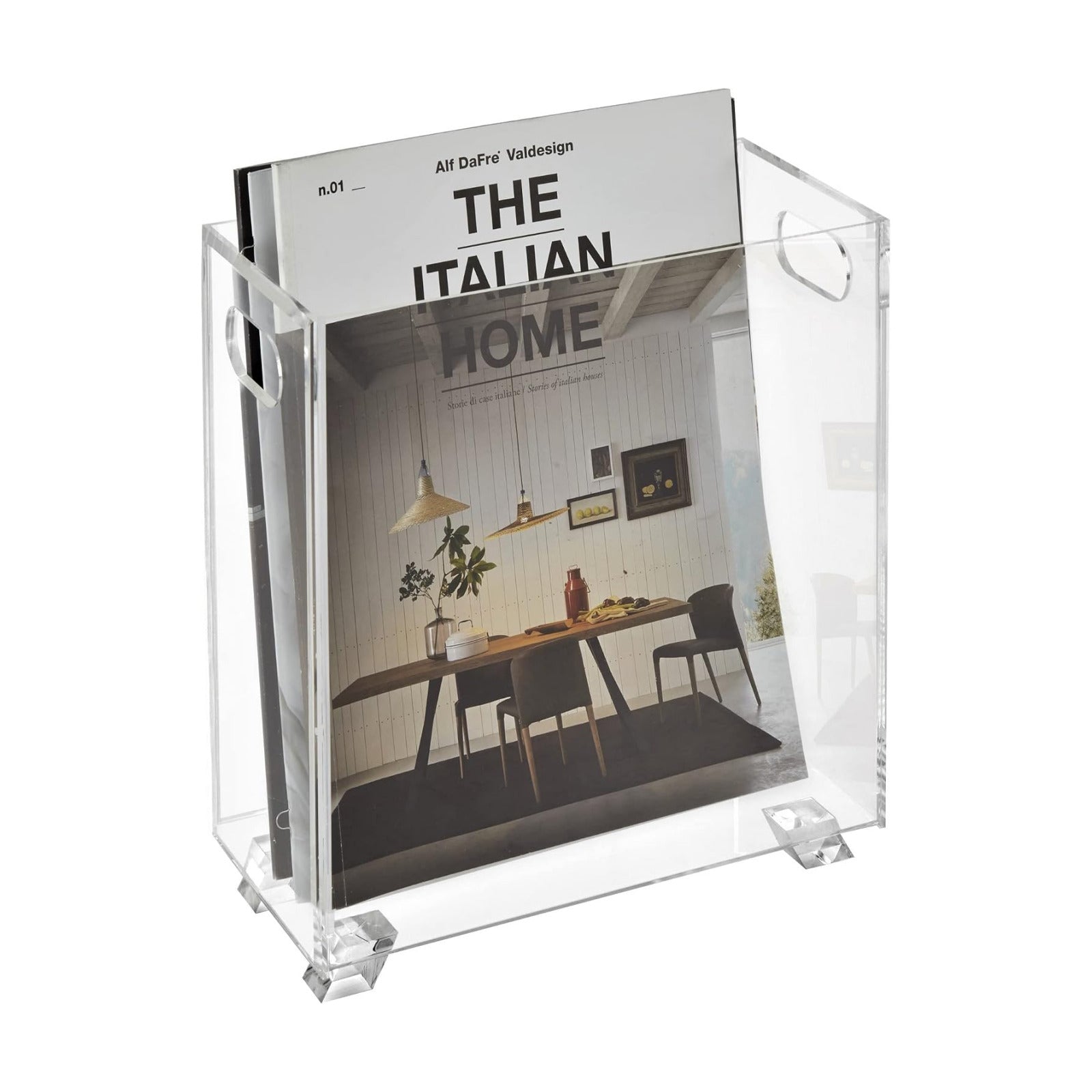 Stock Your Home Acrylic Magazine Holder - Crystal Clear Holder - Shatterproof - Open Top - Space Saver - For Magazines
