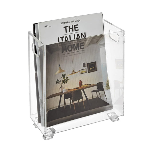 Stock Your Home Acrylic Magazine Holder - Crystal Clear Holder - Shatterproof - Open Top - Space Saver - For Magazines