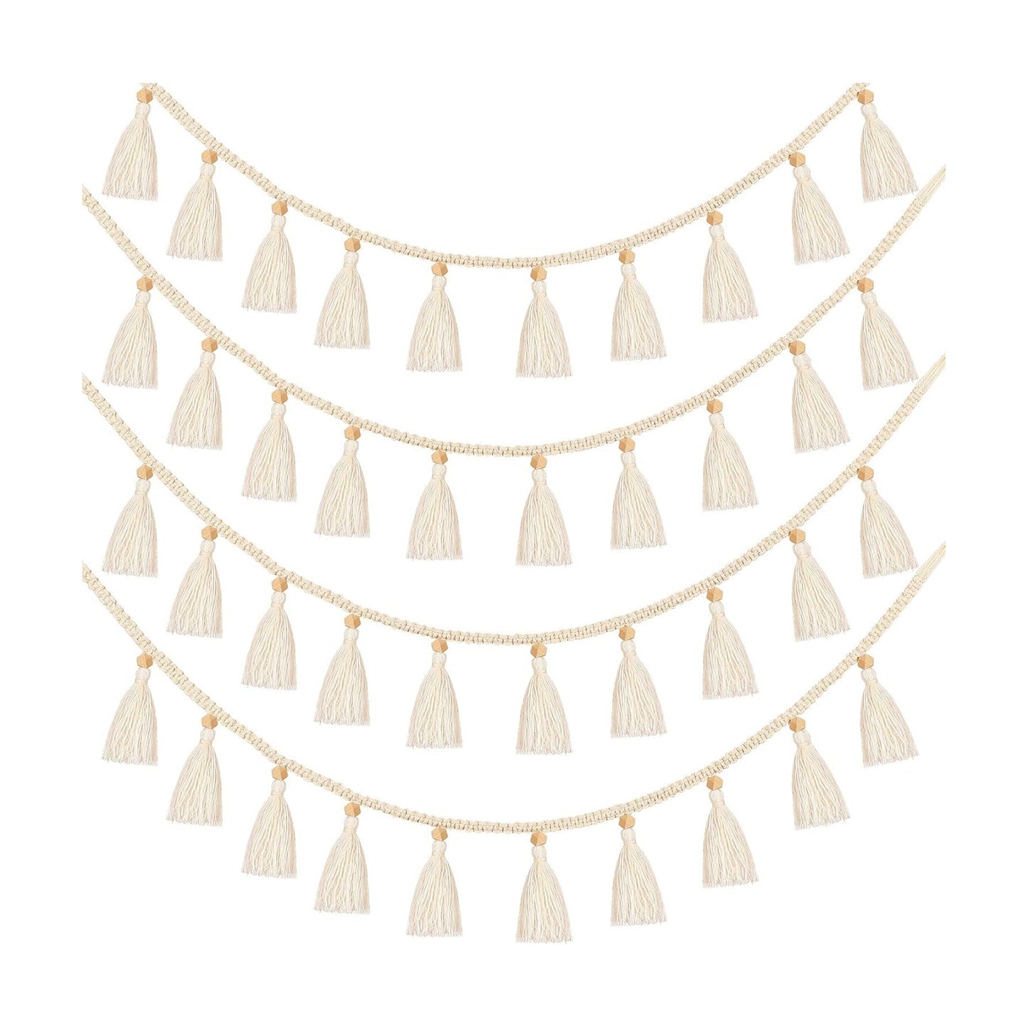 Boho Macrame Tassel Garland for Classroom Decor Hanging Tassel Garland / 47.2 Inch / Set of 4