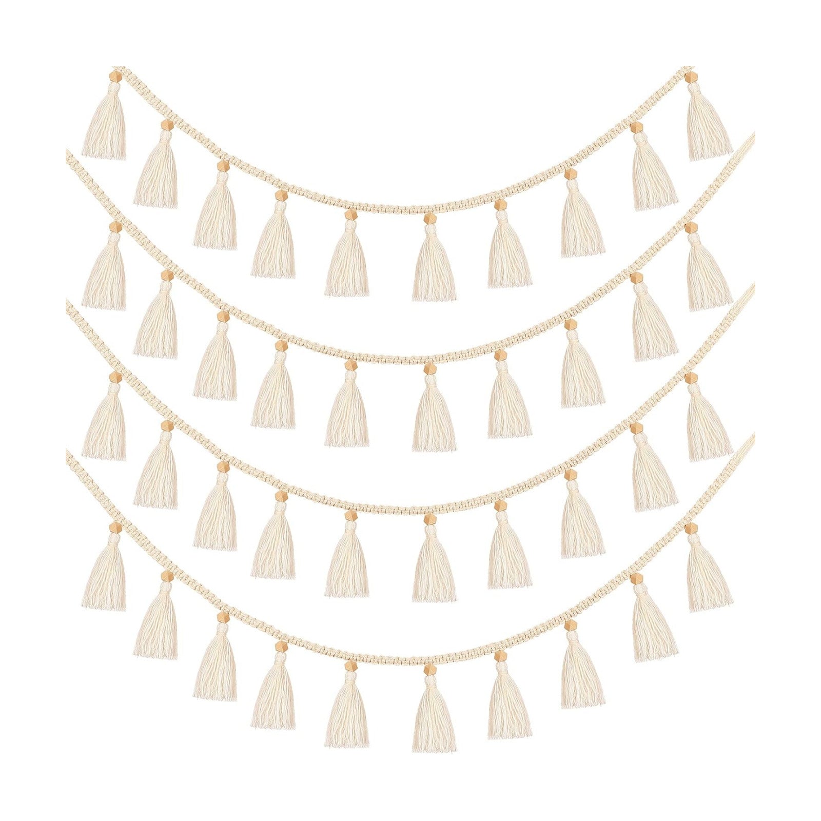 Boho Macrame Tassel Garland for Classroom Decor Hanging Tassel Garland / 47.2 Inch / Set of 4