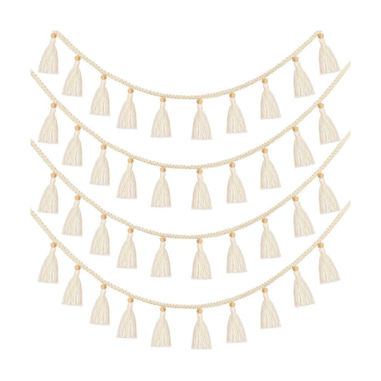 Boho Macrame Tassel Garland for Classroom Decor Hanging Tassel Garland / 47.2 Inch / Set of 4